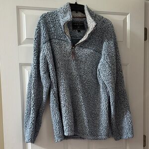 True Grit Men's Zip Up Sherpa Sweater in Gray